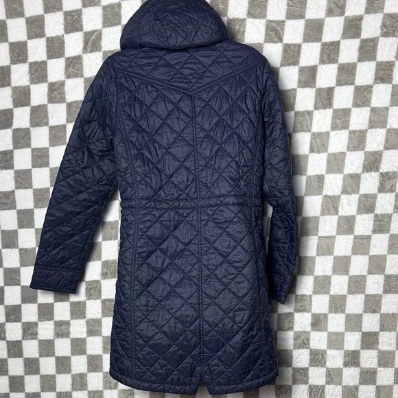 Barbour Navy Quilted Women's Jacket Parka 8 - Picture 2 of 13